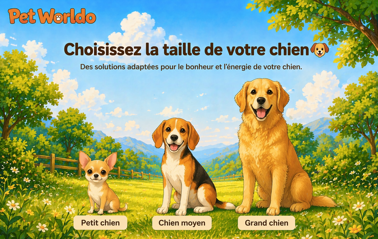 Choisissez la taille de votre chien